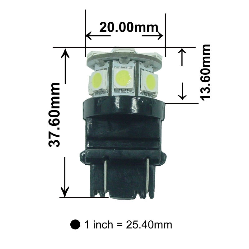 PA LED 2PCS 13SMD 3157 White Auto LED Bulb 12V for Turn Signal, Side Marker, Stop, Back, Tail Light (3056 3156 3156A 3057 4057 3157 4157 T25 Available) - Image 2